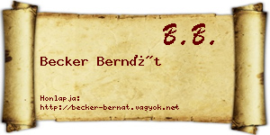 Becker Bernát névjegykártya
